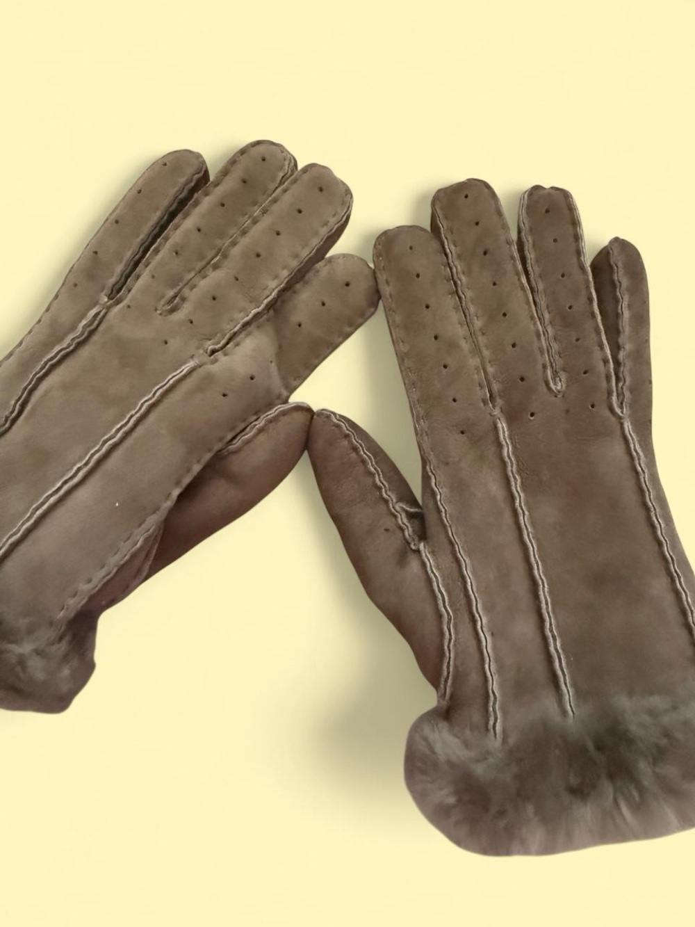 UGG Womenβs Shearling Suede Trim Gloves